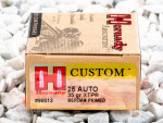 Hornady - Jacketed Hollow Point - 35 Grain 25 Auto Ammo - 25 Rounds