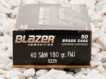 40 S&W - 180 Grain FMJ - Blazer Brass - 50 Rounds