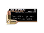 Blazer - Full Metal Jacket - 100 Grain 9mm Ammo - 50 Rounds