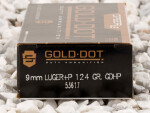 Speer - Jacketed Hollow Point - 124 Grain 9mm +P Ammo - 1000 Rounds