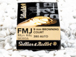 Sellier & Bellot - Full Metal Jacket - 92 Grain 380 Auto Ammo - 1000 Rounds