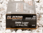 CCI - Full Metal Jacket - 115 Grain 9mm Luger Ammo - 50 Rounds