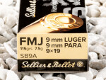 Sellier & Bellot Full Metal Jacket (FMJ) 115 Grain 9mm Luger (9x19) Ammo - 1000 Rounds