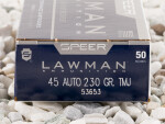 Speer - Total Metal Jacket - 230 Grain 45 ACP Ammo - 50 Rounds